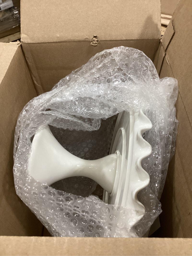 Condition photo showing Good Condition for 12-inch porcelain round cake stand - white dessert stand for wedding, birthday party
