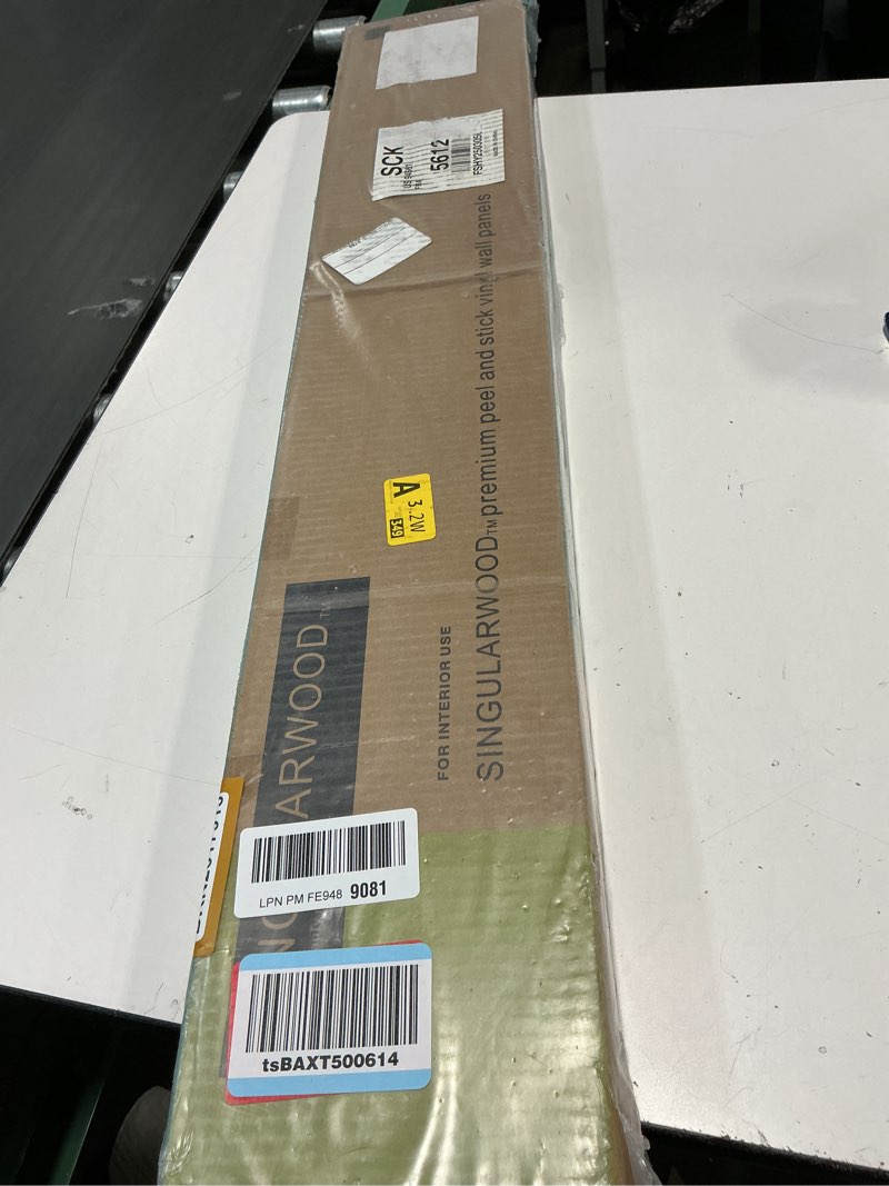 Condition photo showing New/Like New for SINGULARWOOD Vinyl Wall Planks,Self-Adhesive Vinyl Panels for Walls,Peel and Stick Easy Installation (12 pcs/18 Sq Ft/Box),Barnwood-Grey