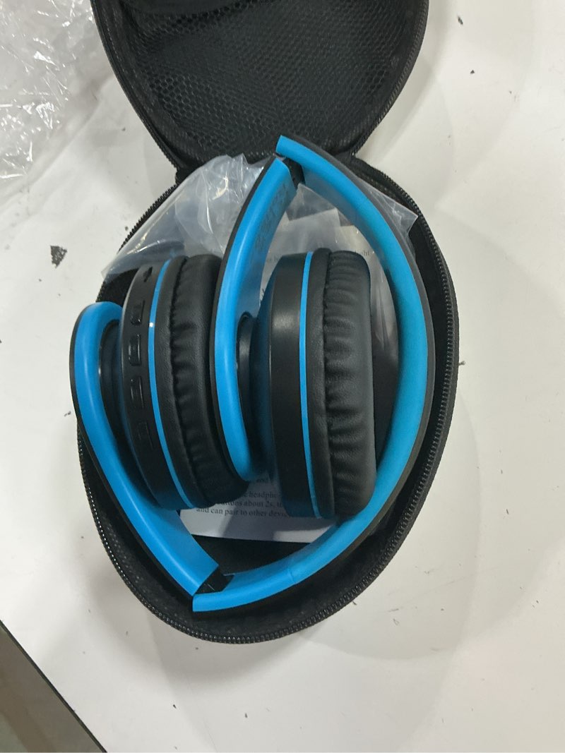 Condition photo showing Good Condition for zihnic bluetooth headphones over-ear, foldable wireless and wired stereo headset micro sd/tf, fm for cell phone,pc,soft earmuffs &light weight for prolonged wearing (black/blue)