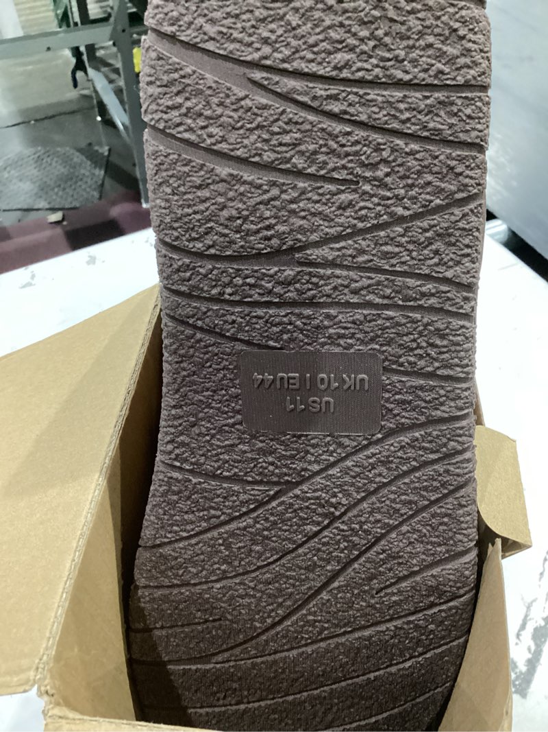 Condition photo showing Good Condition for LongBay Men's Outdoor Slippers Two Tone Warm Memory Foam Slip On Indoor House Shoes bedroom Loafers 11 Chestnut