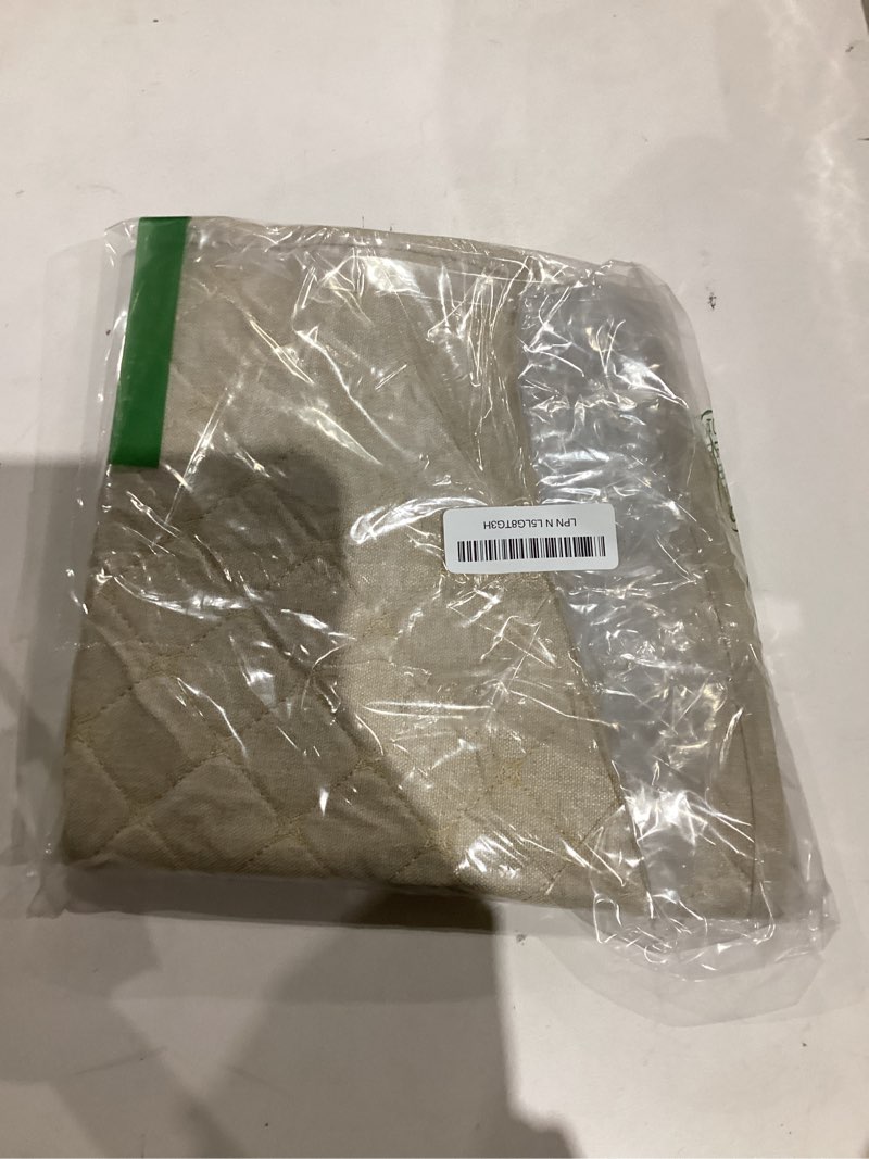 Condition photo showing As Is for Car Seats Cover, Comfortable Linen Front Seat Cushion Pad with Storage Pocket, Breathable Anti-Slip Seat Protector, Four Seasons Universal Auto Interior Accessories for Car Truck SUV (Beige)