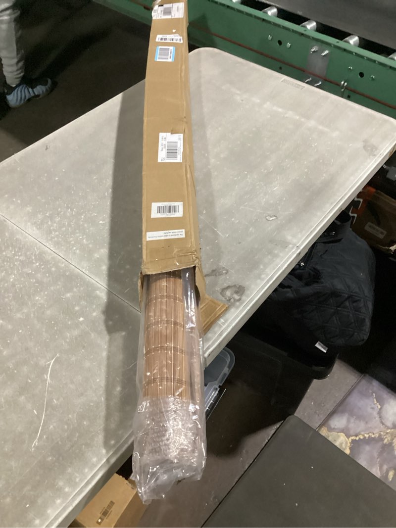 Condition photo showing Good Condition for LazBlinds Cordless Bamboo Roman Shades, Privacy Blinds for Interior Windows, Room Darkening Roll Up Bamboo Blinds for Home & Patio, 27.5" W x 64" H, Highfield Teak Pricacy - Highfield Teak 27 1/2" W x 64" H