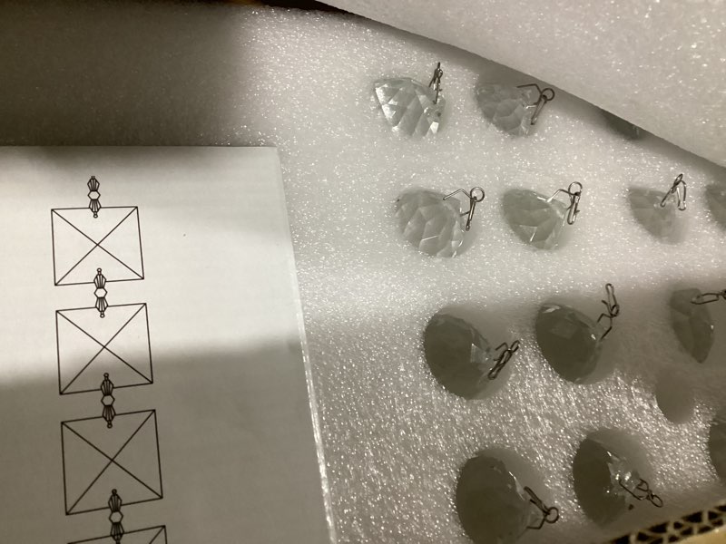 Condition photo showing Good Condition for Modern Crystal Chandeliers for Dining Room Light Fixture, 10-Light Gold Rectangle Chandelier for Kitchen Island Bar Living Room, L47.2 Inch Gold Brass(Hanging) L47.2"XW10"XH10"