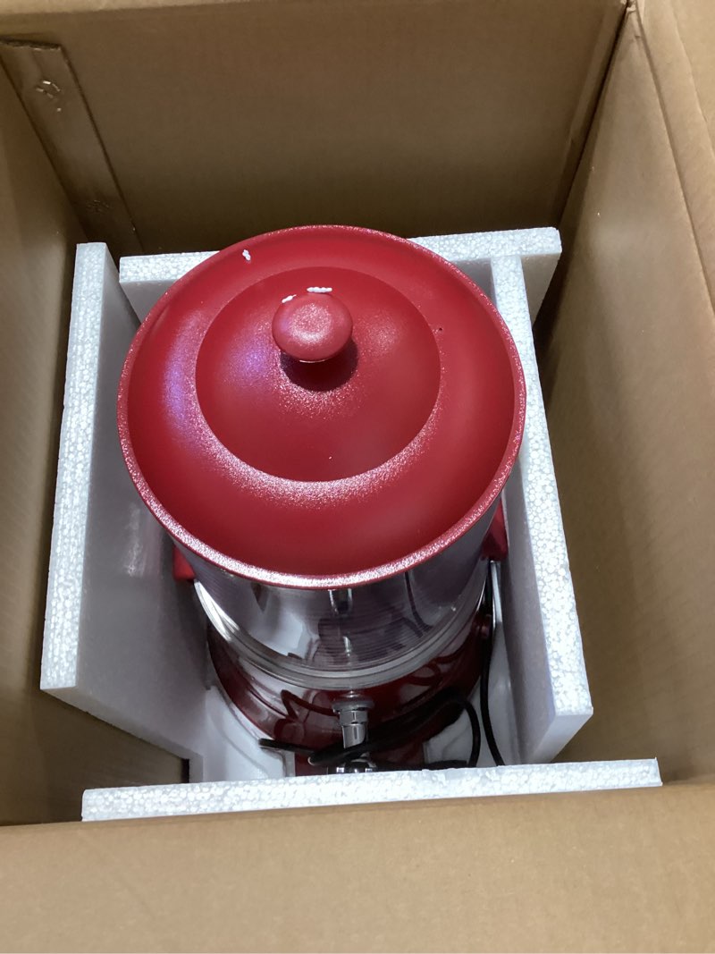 Condition photo showing Good Condition for 10l/2.6gal commercial hot chocolate machine hot drink dispenser, 86-194°f intelligent temperature control hot beverage maker for chocolate, cocoa, milk, coffee, juice, red 10l red