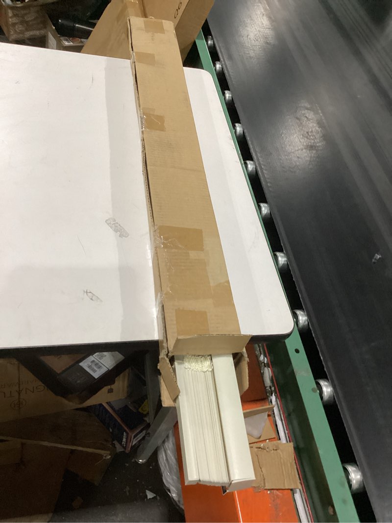 Condition photo showing Good Condition for lotus & windoware cordless mini blind, 1" vinyl slats, 34" wide x 72" long - alabaster, window blinds for home and office, interior door blinds - light filtering 34"w x 72"h alabaster