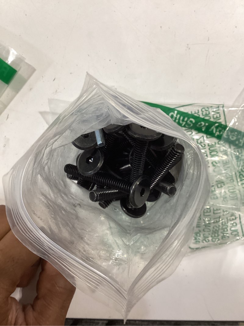 Condition photo showing Good Condition for biaungdo 30 pcs flat head allen bolts, 1/4-20 x 2 inch black socket cap screws joint connecting bolts countersunk screws for furniture, fully threaded