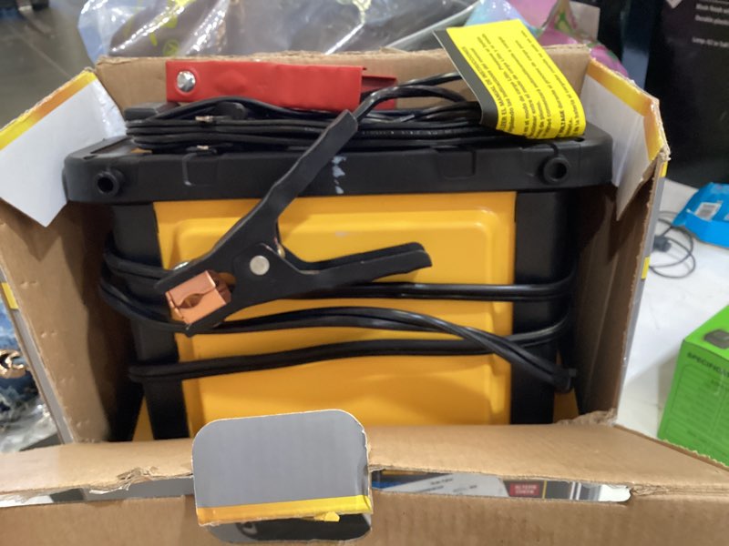 Condition photo showing As Is for everstart maxx 50 amp automotive battery charger/maintainer (bc50be) new