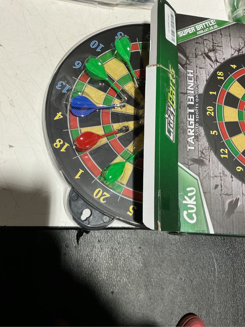 Condition photo showing New/Like New for Magnetic Dart Board - 12pcs Magnetic Darts - Excellent Indoor Game and Party Games - Gifts for 5 6 7 8 9 10 11 12 Year Old Boy Kids Yellow