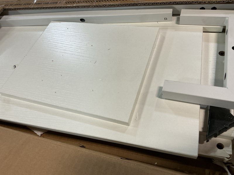 Condition photo showing Good Condition for aodk 51 inch computer desk with drawers & usb power outlets - reversible home office desk with storage shelves, work from home, modern work/writing/study table for bedroom, white