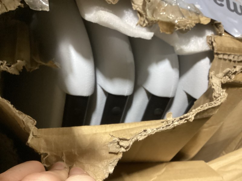 Condition photo showing As Is for Elevon Folding Chairs Heavy Duty Plastic Chairs with 350-Pound Capacity for Home Office Camping Kitchen Dining Wedding Party Event Picnic, White, 6-Pack