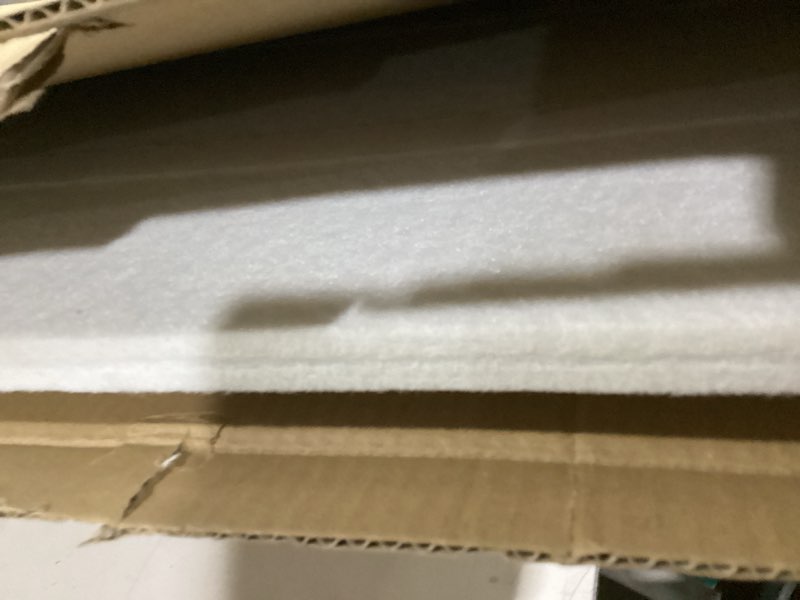Condition photo showing As Is for large felt bulletin board for wall, 72"x48" frameless picture board, soft felt cork board for office, home planning & office wall decor, easy install pin board 72" x 48" white