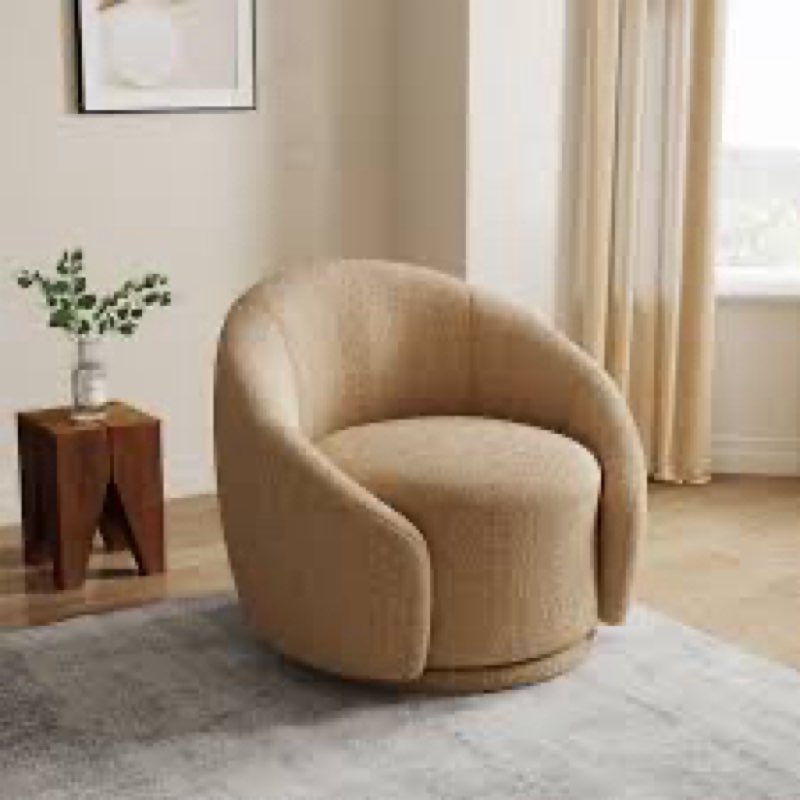 aunna upholstered swivel barrel chair