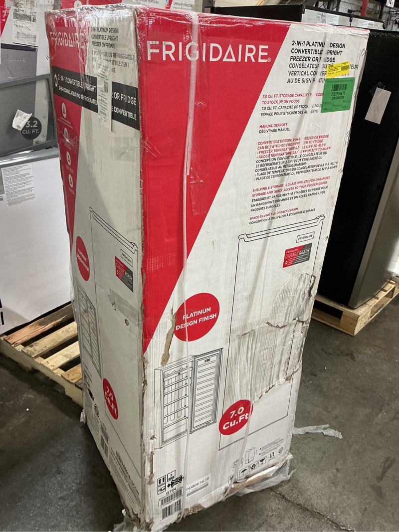 Condition photo showing As Is for Frigidaire 7-cu ft Convertible Upright Freezer/Refrigerator