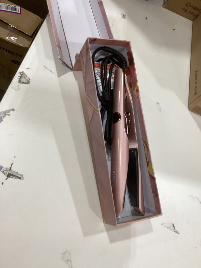 Condition photo showing Good Condition for landot 2-in-1 hair straightener and curling iron: twist flat iron curler for curl wave straighten - ceramic straightening iron dual voltage 12 temp 250-450f for smooth curls & sleek straight results rose gold