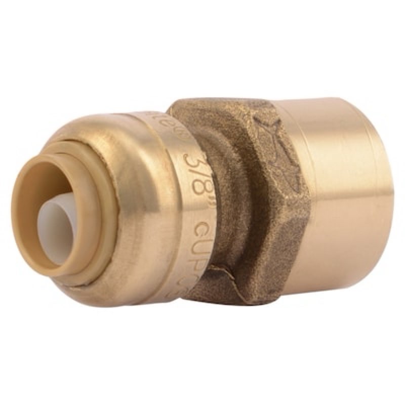 Condition photo showing As Is for sharkbite 3/8-in (1/2-in od) push-to-connect x 1/2-in fnpt female adapter