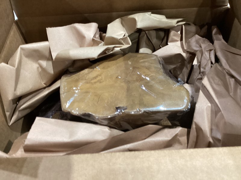 Condition photo showing New/Like New for Decorative Bowl for Tabletop Decor, Live Edge Serving Tray with Base, Home Centerpiece Decor, Teak Wood