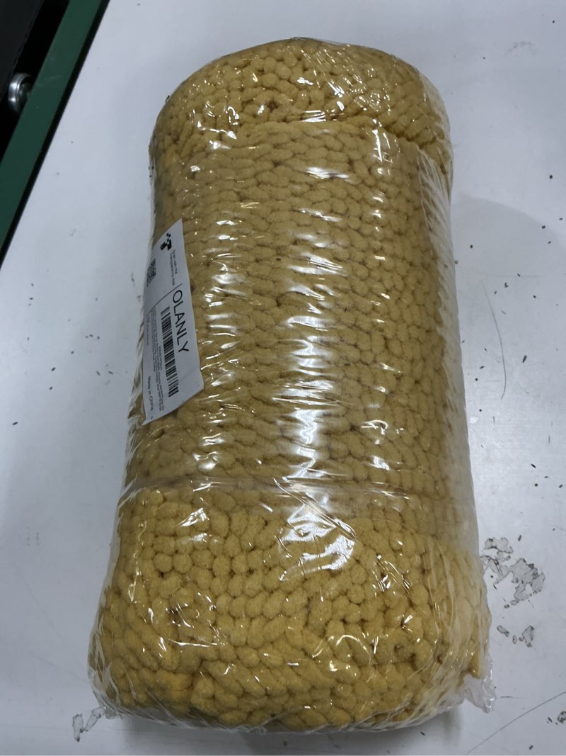 Condition photo showing New/Like New for OLANLY Dog Door Mat for Muddy Paws 59x24, Absorbs Moisture and Dirt, Absorbent Non-Slip Washable Doormat, Quick Dry Chenille Mud Mat for Dogs, Entry Indoor Entryway Carpet for Inside Floor, Yellow Yellow Solid 59" x 24"