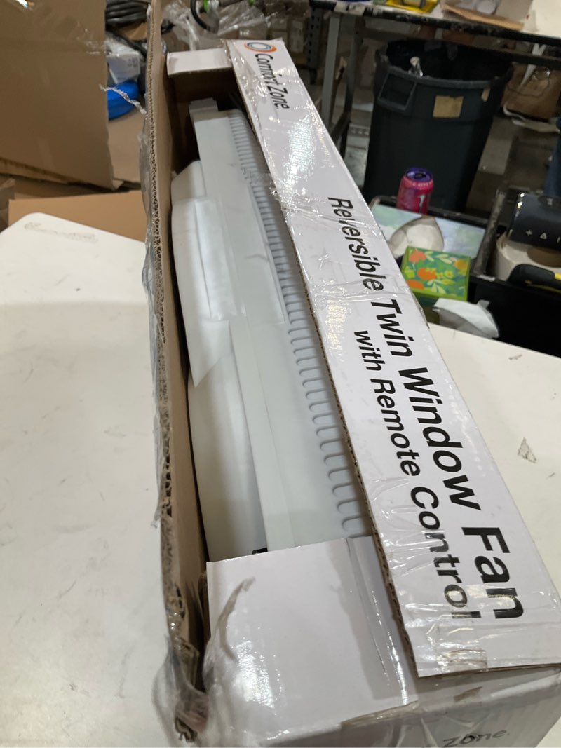 Condition photo showing Good Condition for comfort zone 9   reversible twin window fan with remote control  white