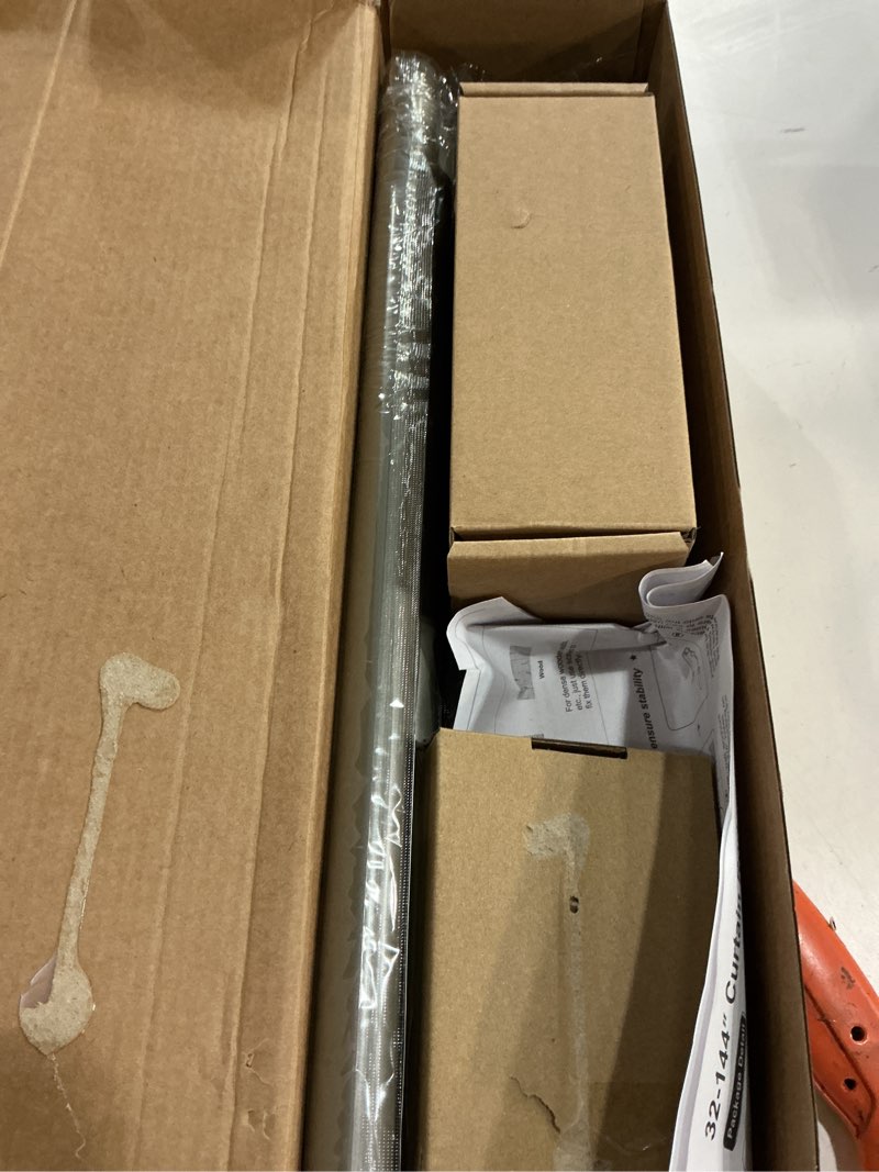 Condition photo showing New/Like New for KAMANINA Antique Silver Curtain Rods for Windows 72 to 144 Inches(6-12ft), 1 Inch Long Curtain Rod 32 to 144 Inches, Heavy Duty Decorative Single Drapery Rods, Square End Antique Silver 72-144"