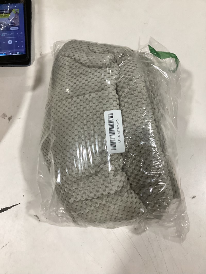 Condition photo showing As Is for Pet Couch Cover Washable Fuzzy Sofa Slipcovers, Geometric Non-Slip Couch Covers Pet Friendly Dog Mat Sofa Couch Protector (Light Grey, 27.6'' x 82.7'') Light Grey 27.6"x82.7"