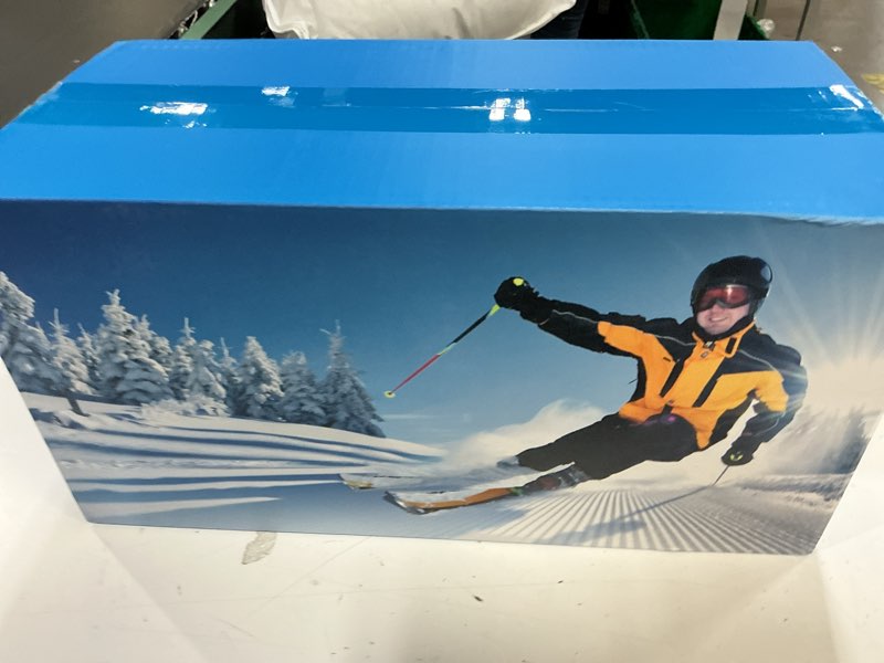 Condition photo showing New/Like New for ski rack 6pack, ski/snowboard wall mount, skateboard wall mount, fits any ski/snowboard, holds up to 150lbs, winter gear organizer, vertical ski storage rack for home & garage