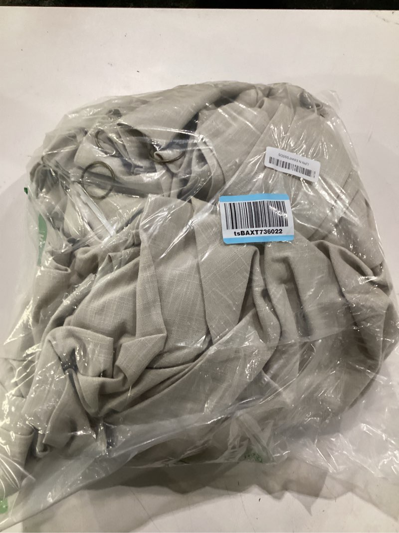 Condition photo showing Good Condition for 108 inch linen pleated curtains 2 panels set for living room bedroom farmhouse rustic farmhouse back tab memory trained pinch pleat extra window curtain tan sand beige 108 inch length for office 9ft linen 50"w x 108"l (pack of 2)