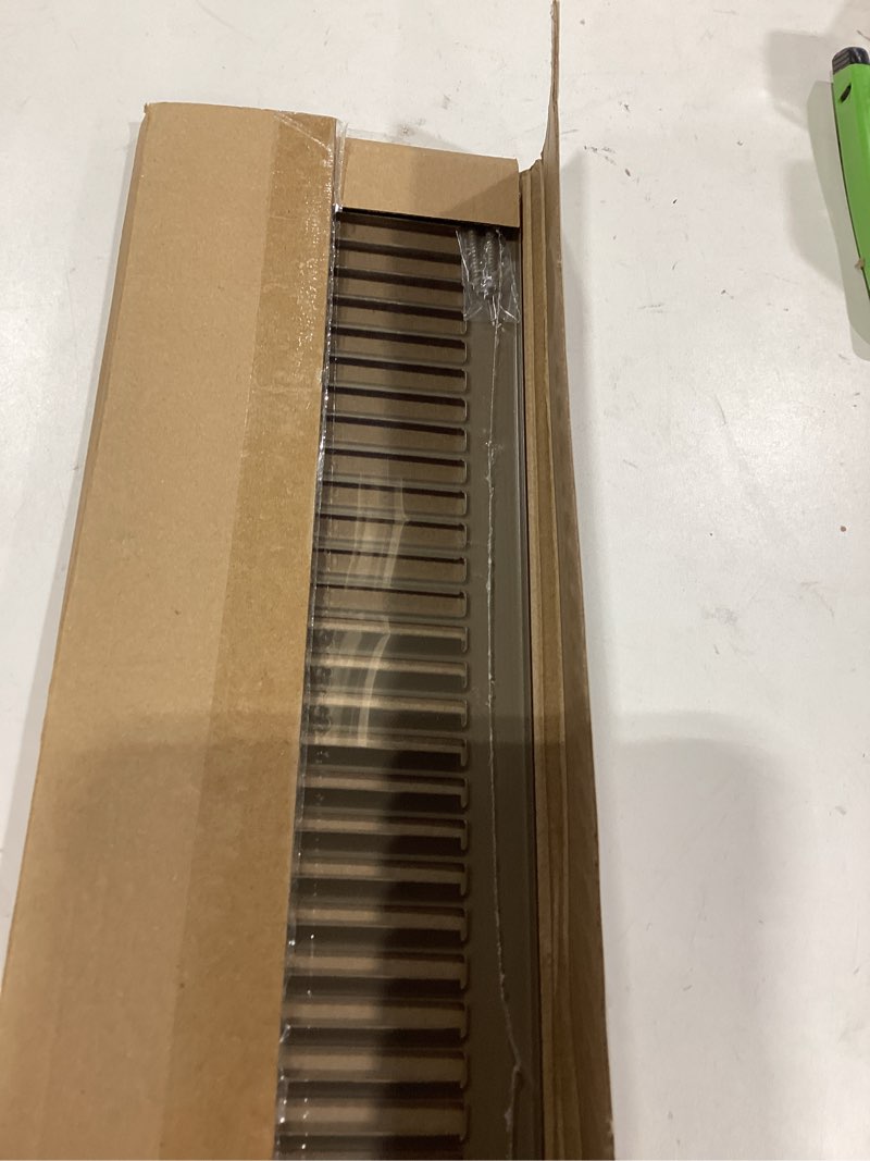 Condition photo showing New/Like New for HVAC Premium 4" x 14" [Duct Opening] Toe Kick Vent Grille - HVAC Register Cover [Outer Dimensions: 5.5 X 15.5] - Brown 4 x 14 Brown