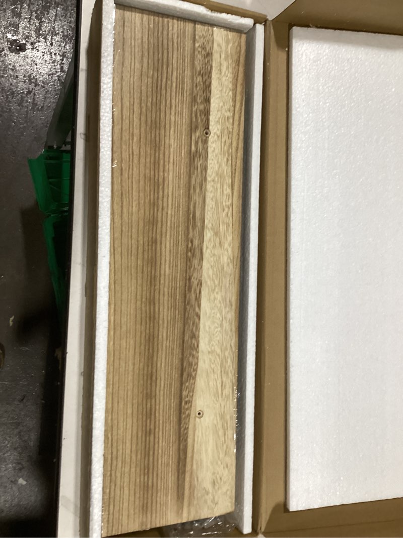 Condition photo showing New/Like New for Fun Memories Floating Shelves 24 Inch Long, 9.3 Inch Deep Floating Shelf for Lving Room, Bedoom, Kitchen, Deep Wall Shelves for Bathroom, 2 Pack Storage Display Shelf for Books, Decors, Walnut Walnut 24 Inch, 2 Pack