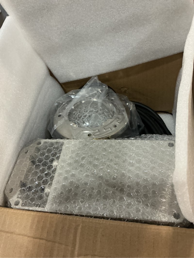 Condition photo showing Good Condition for 6 inch led pool lights for inground pool, swimming pool spa light, suitable for most 6 inch wet niche, ac120v to 12v, ip68 waterproof, 50ft, 3 way control rgb 50ft-12v-rgbw