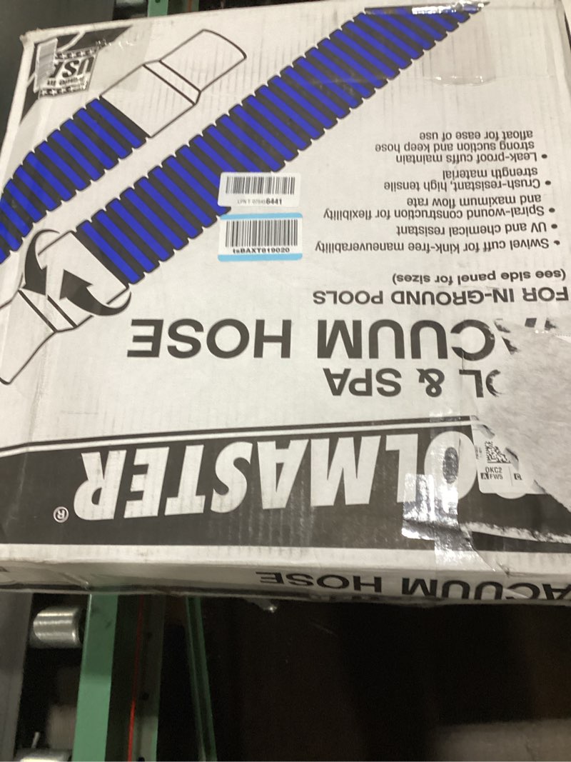 Condition photo showing Good Condition for poolmaster manual pool vacuum hose, 35 ft x 1-1/2” for inground & above ground pools, not for automatic cleaners, kink-free, heavy duty pool cleaner hose with swivel cuff – made in usa