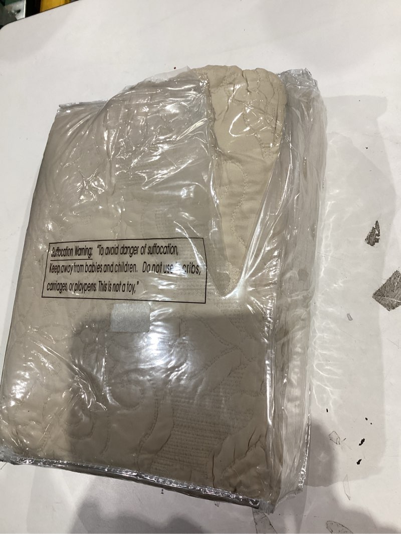 palassio beige 100% cotton quilt queen size bedding sets with 2 pillow shams, textured lightweight soft bedspread shabby chic coverlet, neutral quilted comforter bed cover for all season, 3 pieces block-beige queen(90"x96"?