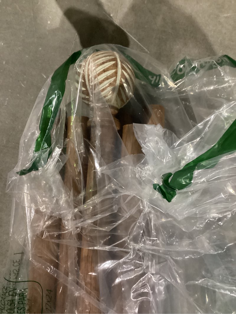 Condition photo showing Good Condition for Wood Curtain Rods for Windows 48 to 84 Inch,1'' Diameter Drapery Rods with Imitation Wood Grain Leaf Pattern Finials,Boho Adjustable Heavy Duty Curtain Rods Set,36-88'',Color:Natural Wood 36'' - 88'' Natural Wood