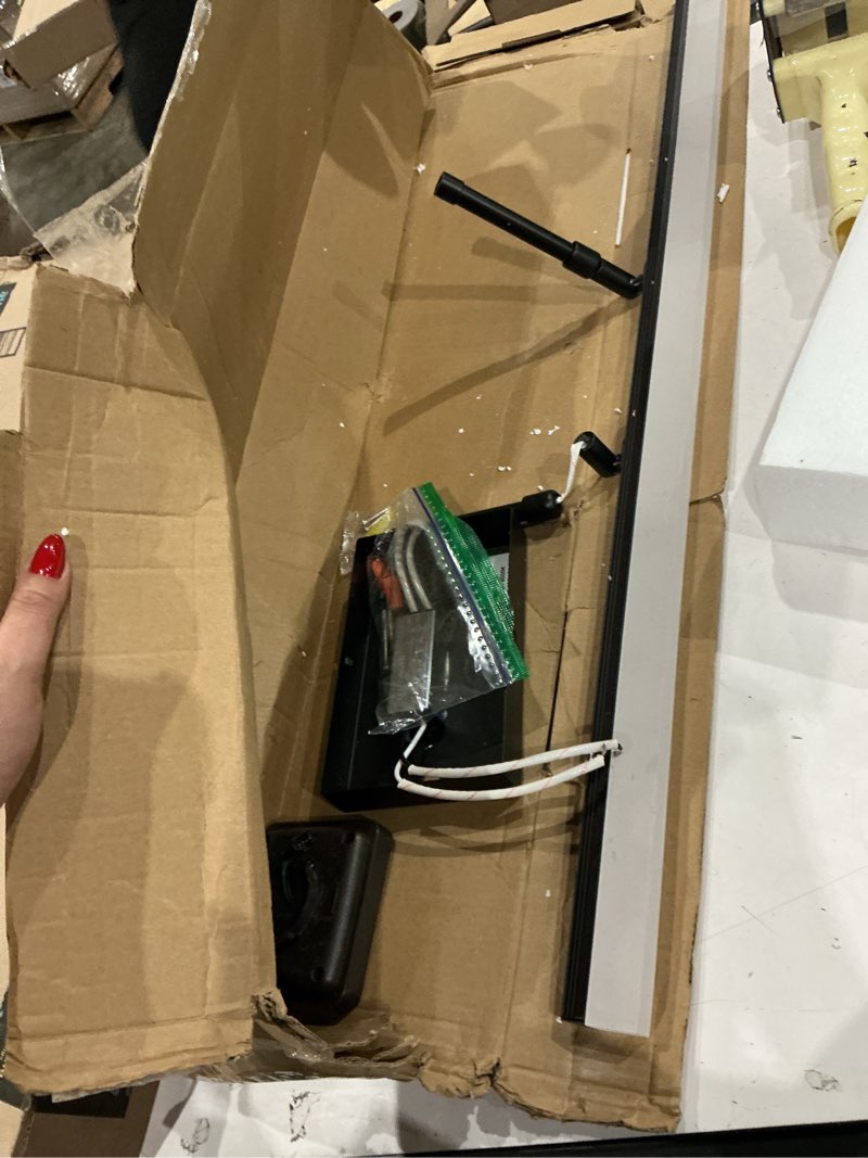 Condition photo showing As Is for aipsun 31.5 inch modern black vanity light adjustable bathroom light fixtures over mirror rotatable vanity lighting 5500k black 31.5 in