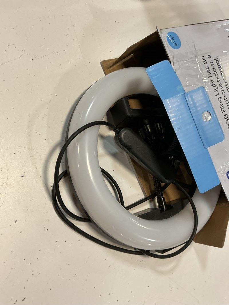 Condition photo showing Good Condition for onn led rgb ring light with tripod stand, adjustable height, phone holder & bluetooth remote for selfies, tiktok, youtube, zoom, and makeup
