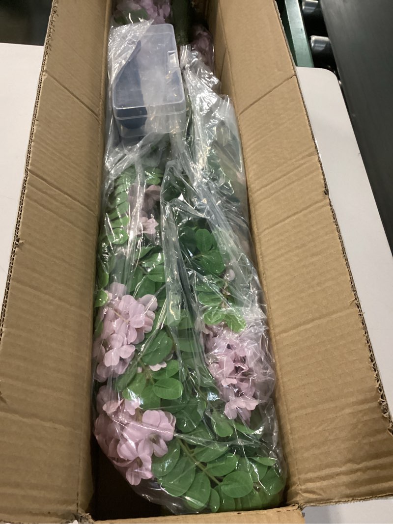 Condition photo showing Good Condition for 2 pcs 32'' artificial flower tree faux outdoor plants uv resistance fake floral plant blooming tree with spike realistic greenery plant for indoor garden porch patio decor(pink)