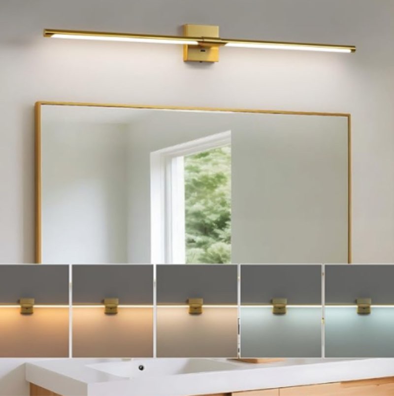Modern LED Bathroom Vanity Light, Stainless Steel Wall Sconce, Adjustable for Bedroom, Living Room, Dining Room (Gold, 40inch) 40inch Gold