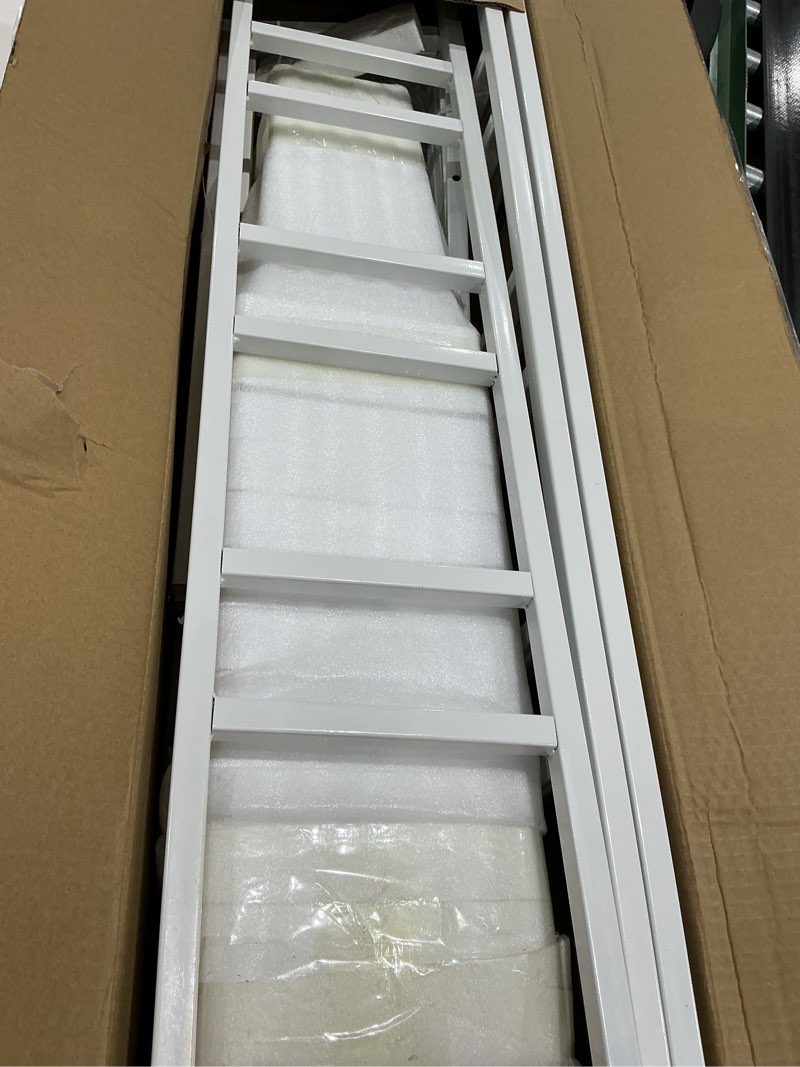 Condition photo showing Good Condition for vgmiu flower display stand with 12 buckets, flower cart 3 layers white metal flower bar stand with wheels, moving florist bouquet shelf for weddings florist indoor outdoor patio garden living room 37"l x 23.62"w x 31.5"h white