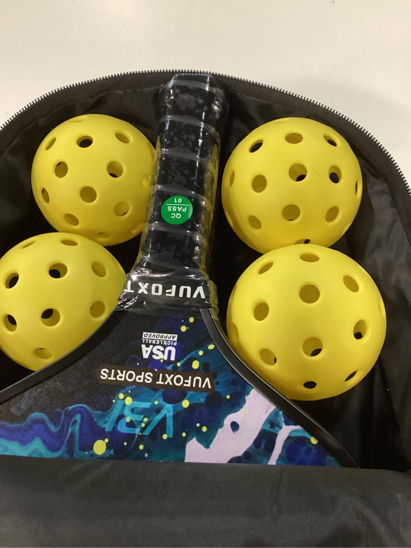 Condition photo showing New/Like New for pickleball paddles set of 2/4, usapa approved carbon fiber surface pickle ball set - 14mm pp honeycomb core of lightweight pickleball rackets -suitable for beginners' training and game?blue? blue 2players