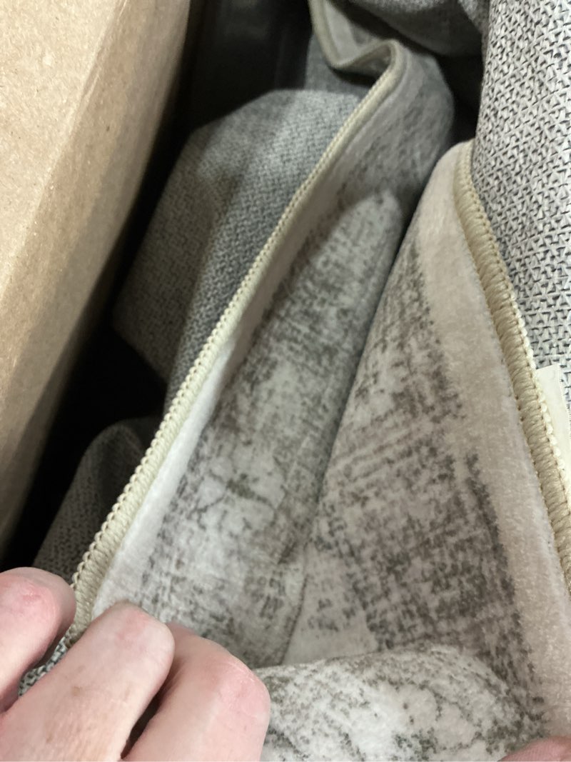 Condition photo showing As Is for purecozy gray area rug 6x9 machine washable vintage living room distressed non slip carpet traditional indoor bedroom grey retro floral accent throw large rug for office kitchen dining room 6' x 9' (rectangular) accent | grey