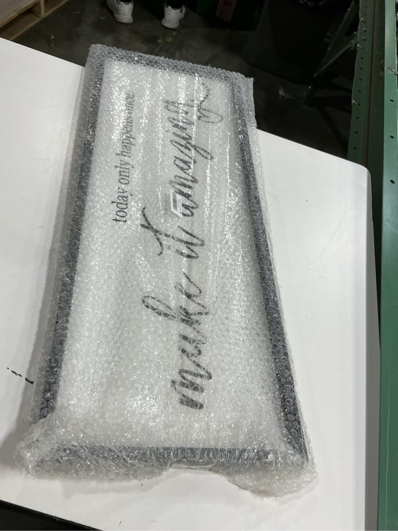 Condition photo showing Good Condition for Today Only Happens Once Make It Amazing Framed Wall Art, 32''×12'' Rustic Religious Christian Lords Prayer Sign for God Jesus Christ Prayer, Horizontal Holy Inspirational Catholic Scripture Decor 32"L x 12"W Make It Amazing Black Frame