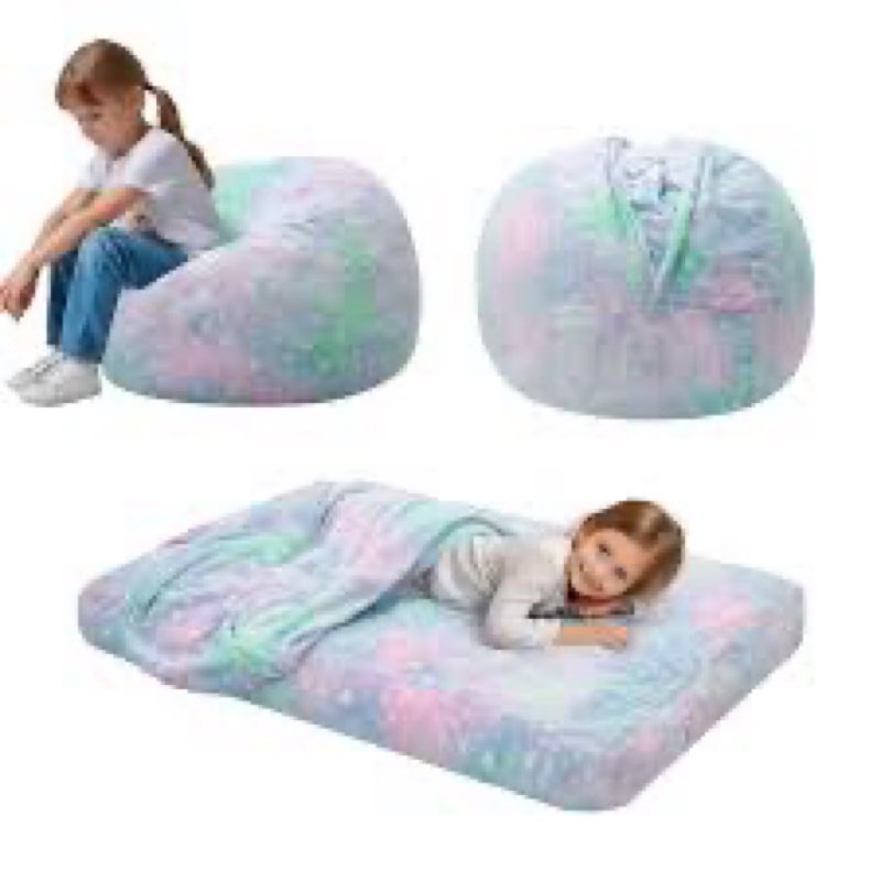 comax kids bean bag chair turn into beanbag bed, toddler bean chair for girl boy sleeping, lazy chil