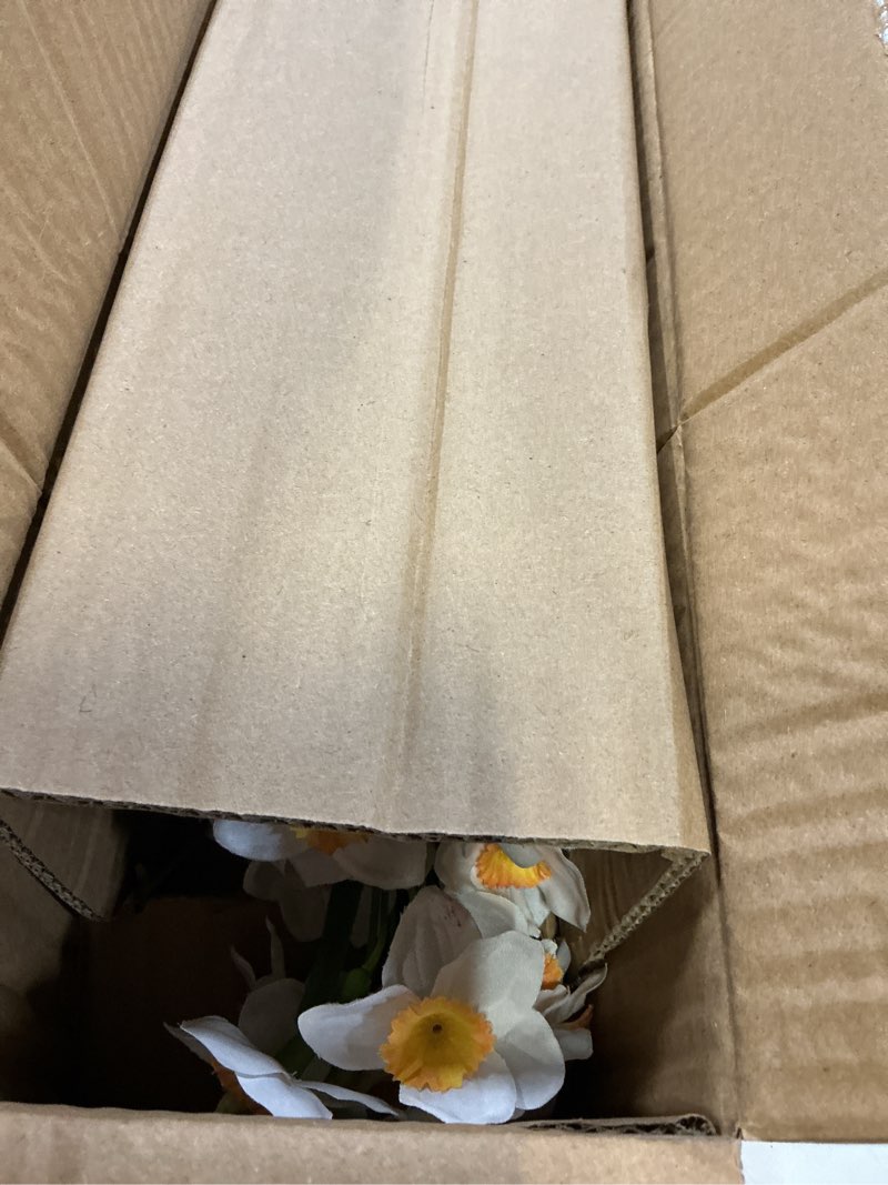 Condition photo showing New/Like New for artificial flowers in pot 16" fuax daffodil potted flowers plant decor room farmhouse fake white flower plants centerpieces desktop spring summer flowers home decor indoor for living room kitchen # 1 white