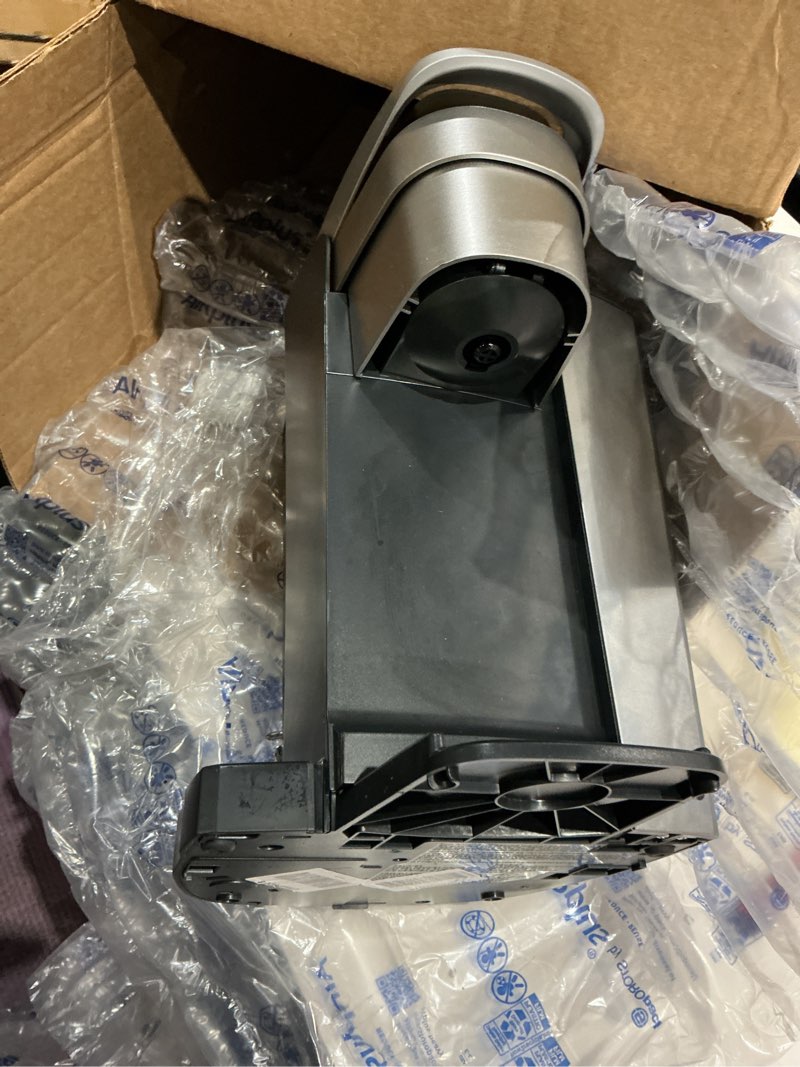 Condition photo showing As Is for keurig k-elite single serve k-cup pod coffee maker, with strength and temperature control, iced coffee capability, 8 to 12oz brew size, programmable, brushed silver