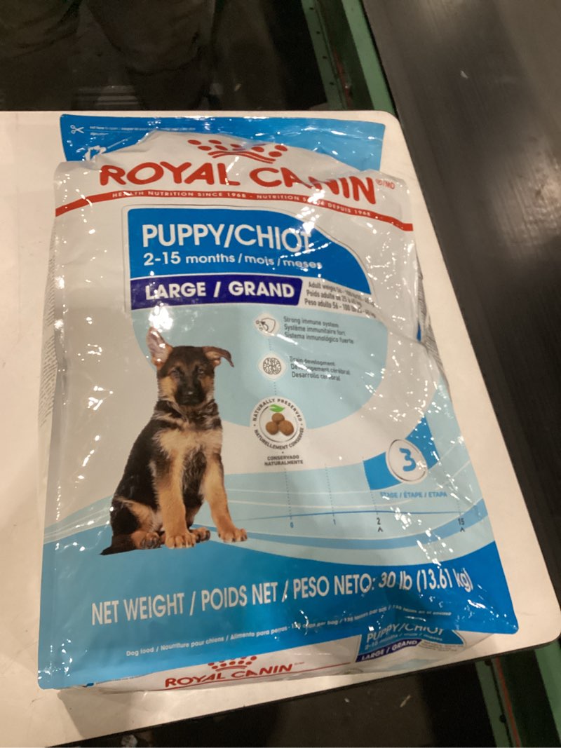 Condition photo showing New/Like New for Royal Canin Size Health Nutrition Large Puppy Dry Dog Food, 30 lb Bag 30 Pound (Pack of 1)