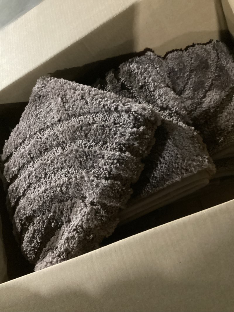 Condition photo showing As Is for HEBE Bathroom Rugs Set 5 Piece, Plush Absorbent Bath Mats for Bathroom, Non Slip Machine Washable Bath Mat Set with Toilet Cover, Bath Runner and U-Shaped Contour Toilet Rug, Coffee 18"x26"+20"x32"+20"x48"+U20"x24"+Cover19"x21" Coffee