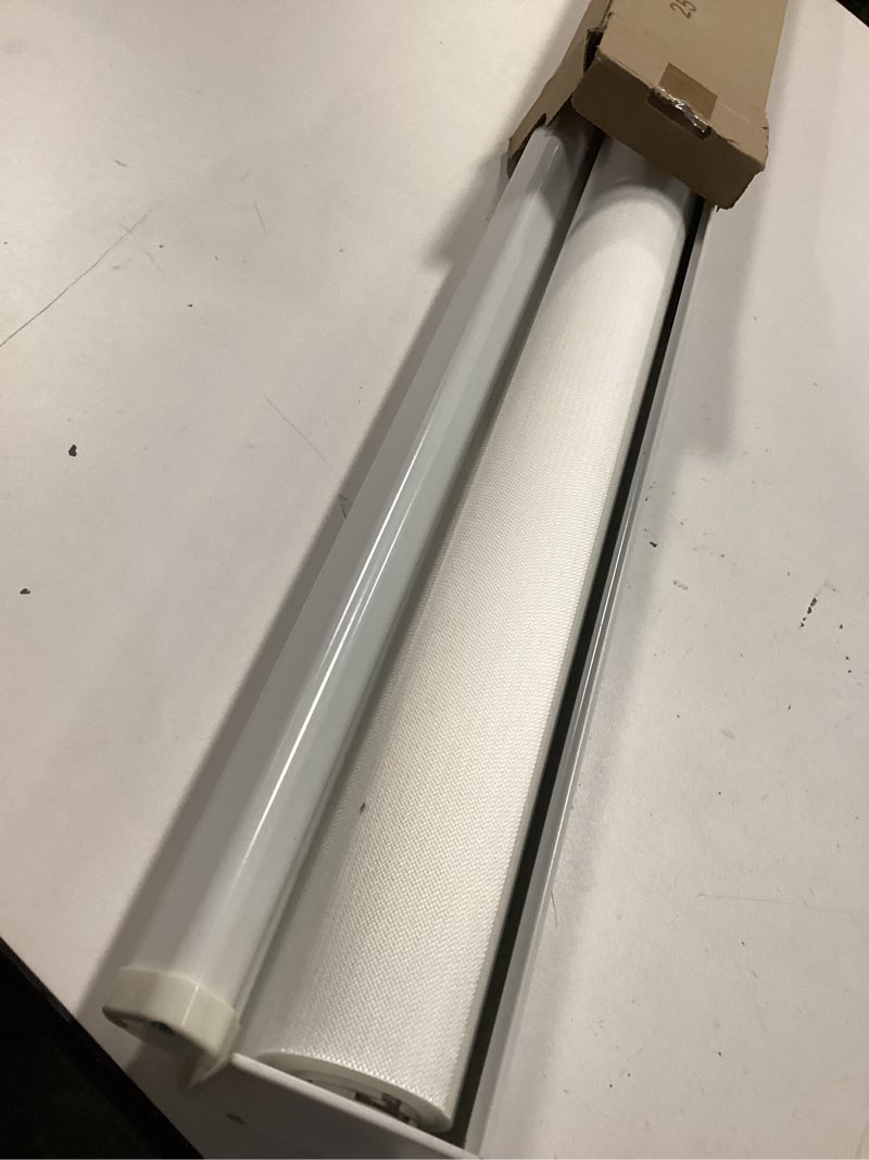 Condition photo showing Good Condition for ChrisDowa Cordless Zebra Blinds for Windows, Dual Layer Free-Stop Light Filtering Window Roller Shades, Pull Down Privacy Zebra Shades for Home, Office, Bedroom, Door (25" W x 72" H, White) 25"W x 72"H White