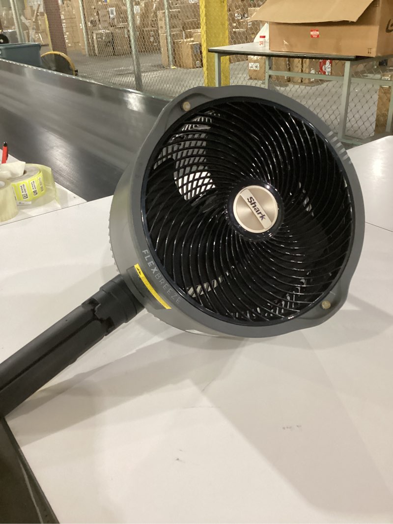 Condition photo showing As Is for not tested shark flexbreeze pro mist fan — indoor & outdoor, integrated misting, pedestal to tabletop, corded or cordless, up to 24-hr battery, oscillating, charcoal grey, fa302 (2025 release) flexbreeze promist(portable tank)-grey