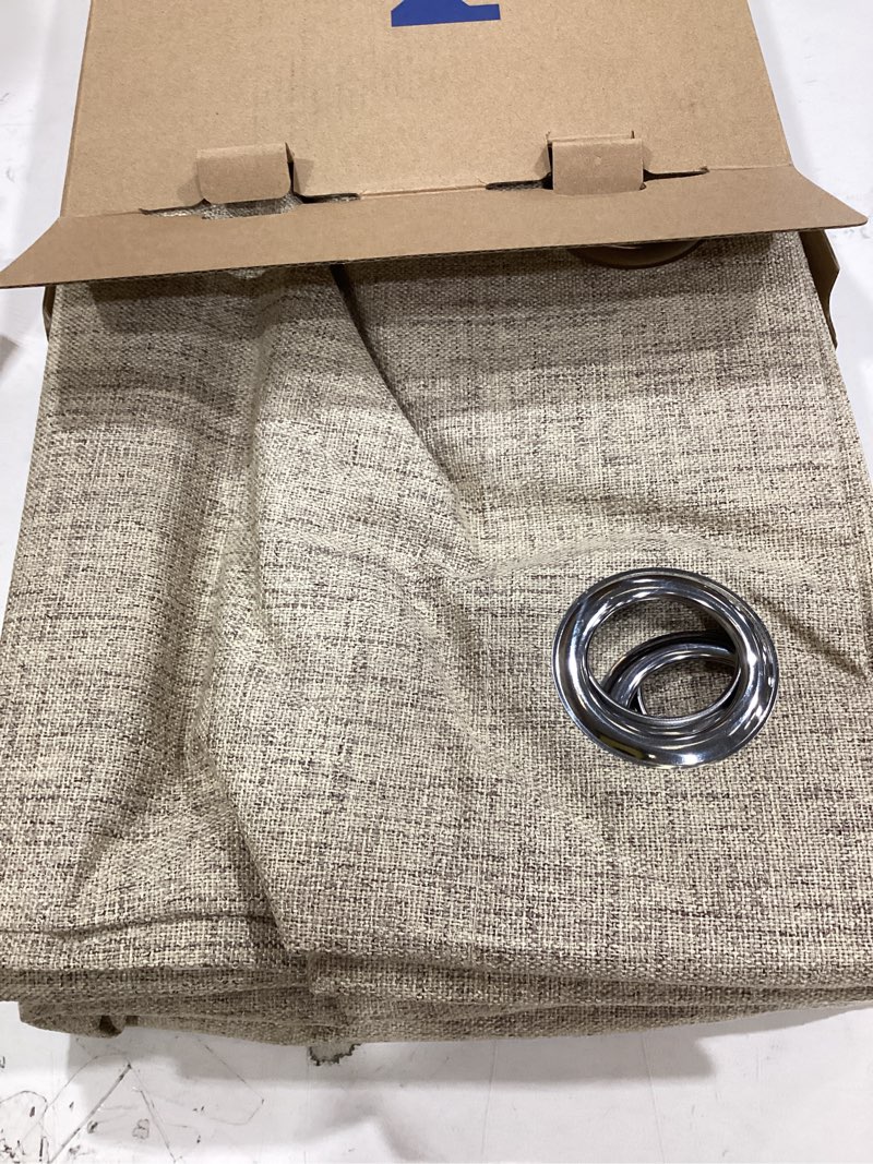 Condition photo showing Good Condition for miulee 100% blackout linen textured curtains for bedroom solid thermal insulated copper brown grommet room darkening curtains & drapes luxury decor for living room nursery 52 x 84 inch (2 panels)
