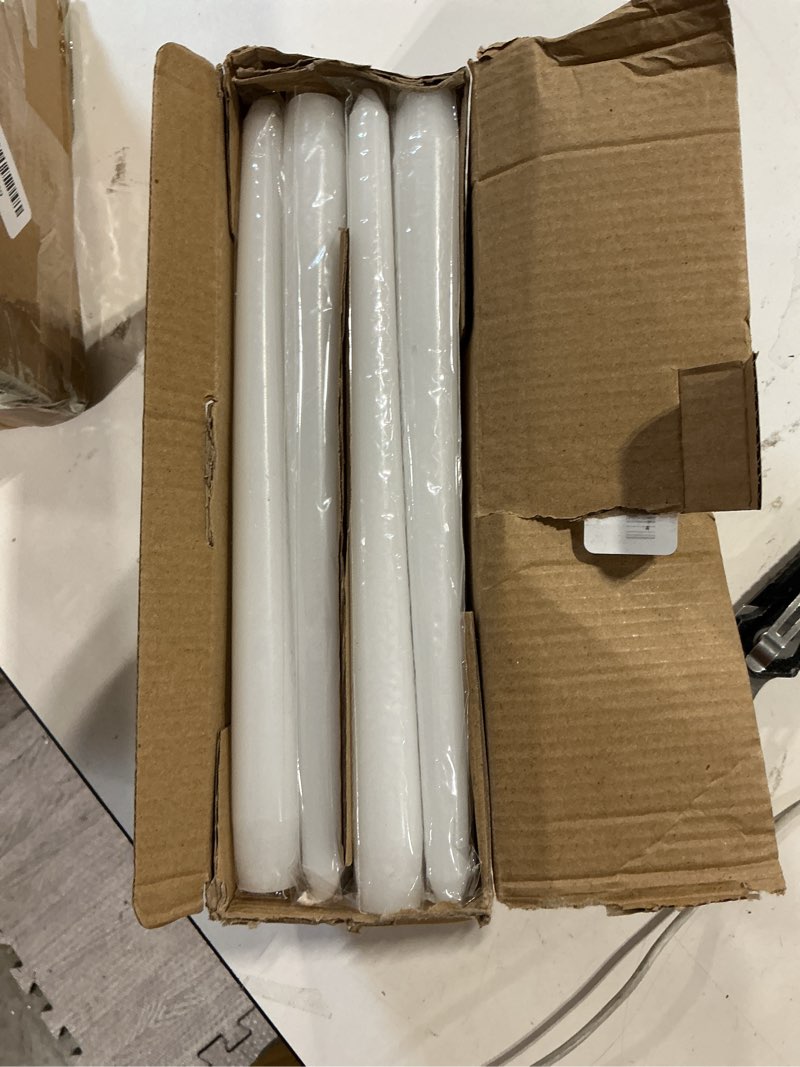 Condition photo showing New/Like New for 24 pack white taper candles?taper candles 10 inch dripless?unscented & smokeless candlesticks bulk?7-8 hours long burning tall candles?ideal for christmas weddings parties dinner 24 pack taper candle white