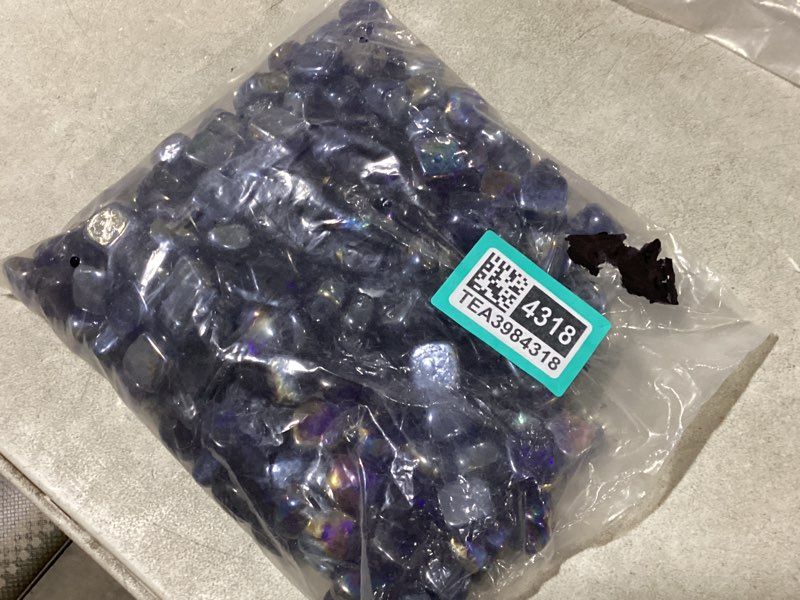 Condition photo showing New/Like New for (similar to product) vchin fire glass, cobalt blue fire glass for propane fire pit, fireplace and outdoor decorative.high luster diamonds 1 inch fire glass beads. 10lb